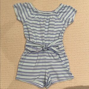 Vineyard Vines Blue and Green Striped Kids Romper